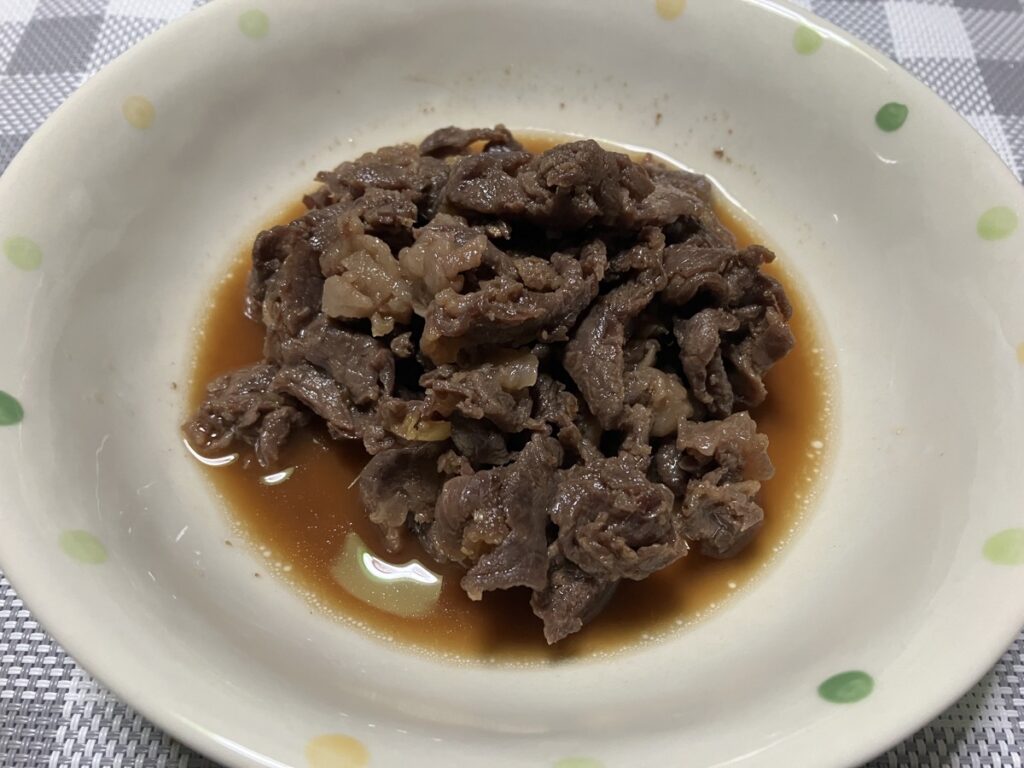 出来上がった牛肉のしぐれ煮の画像