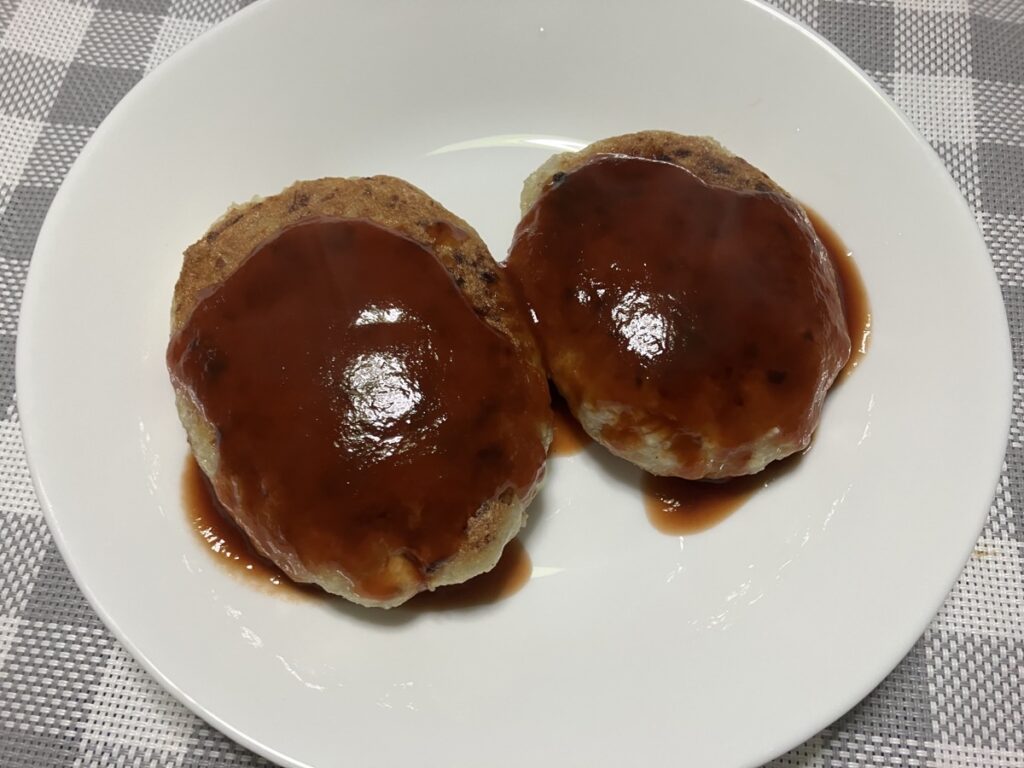 出来上がったレンコンとじゃがいもの豆腐ハンバーグの画像