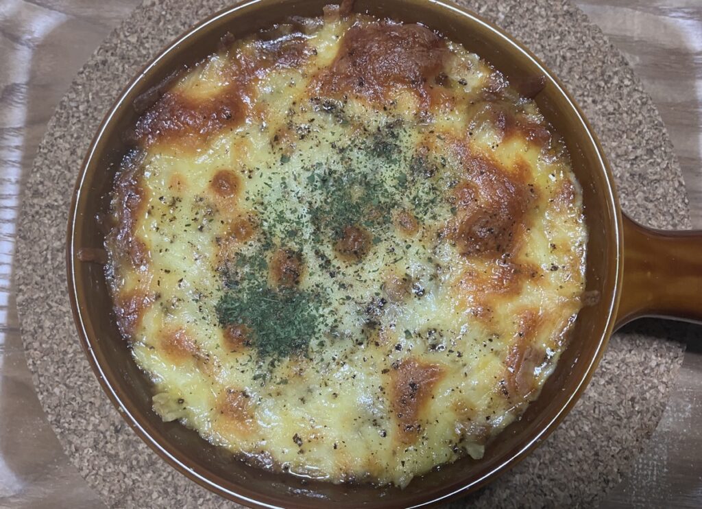 出来上がった焼きチーズカレーの画像