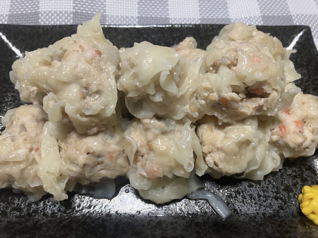 出来上がった鶏つくね焼売の画像