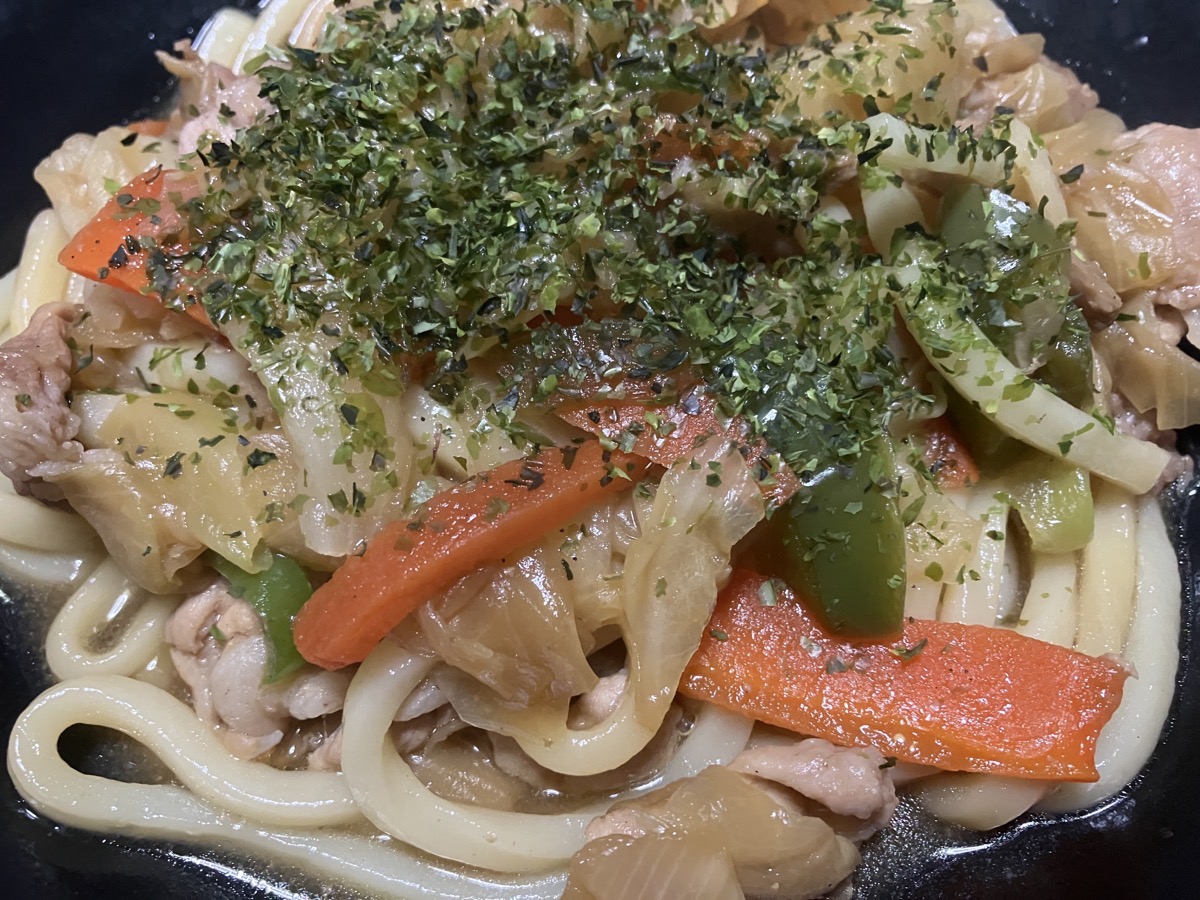 レンジで簡単！焼きうどんの画像